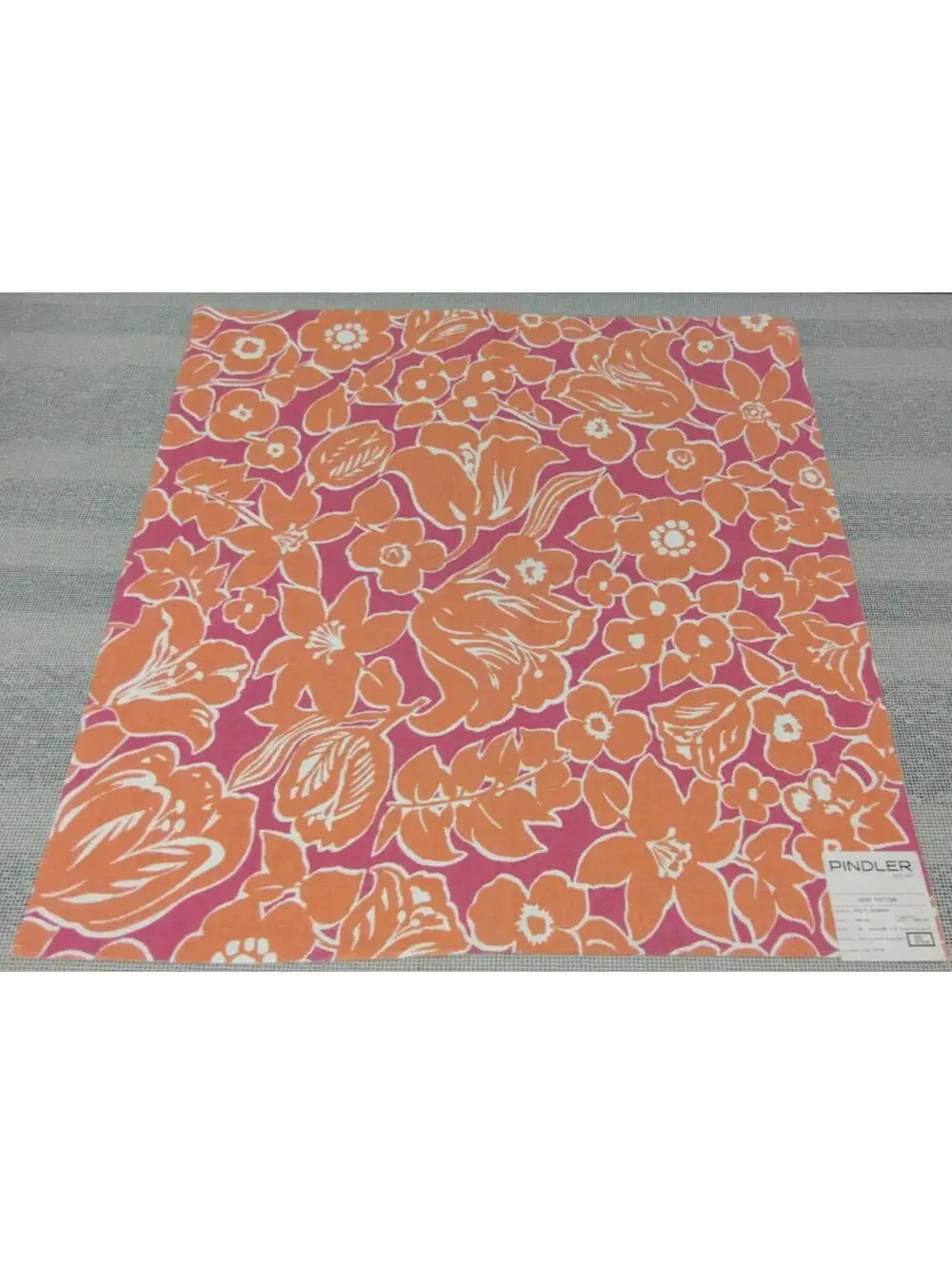 Pindler Chic Floral Orange Tulip Fuchsia Cotton Designer Fabric Sampler 23 x 24